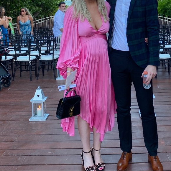 COPY - Acler Palms Pleat Dress- Confetti Pink Size 8 - Picture 7 of 7